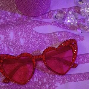 Heart-Shaped Red Sunglasses